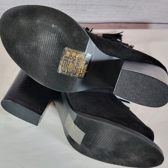 YOKI Katty Ankle Booties with Tie Around Tassle Black Size 9 - Picture 8 of 9